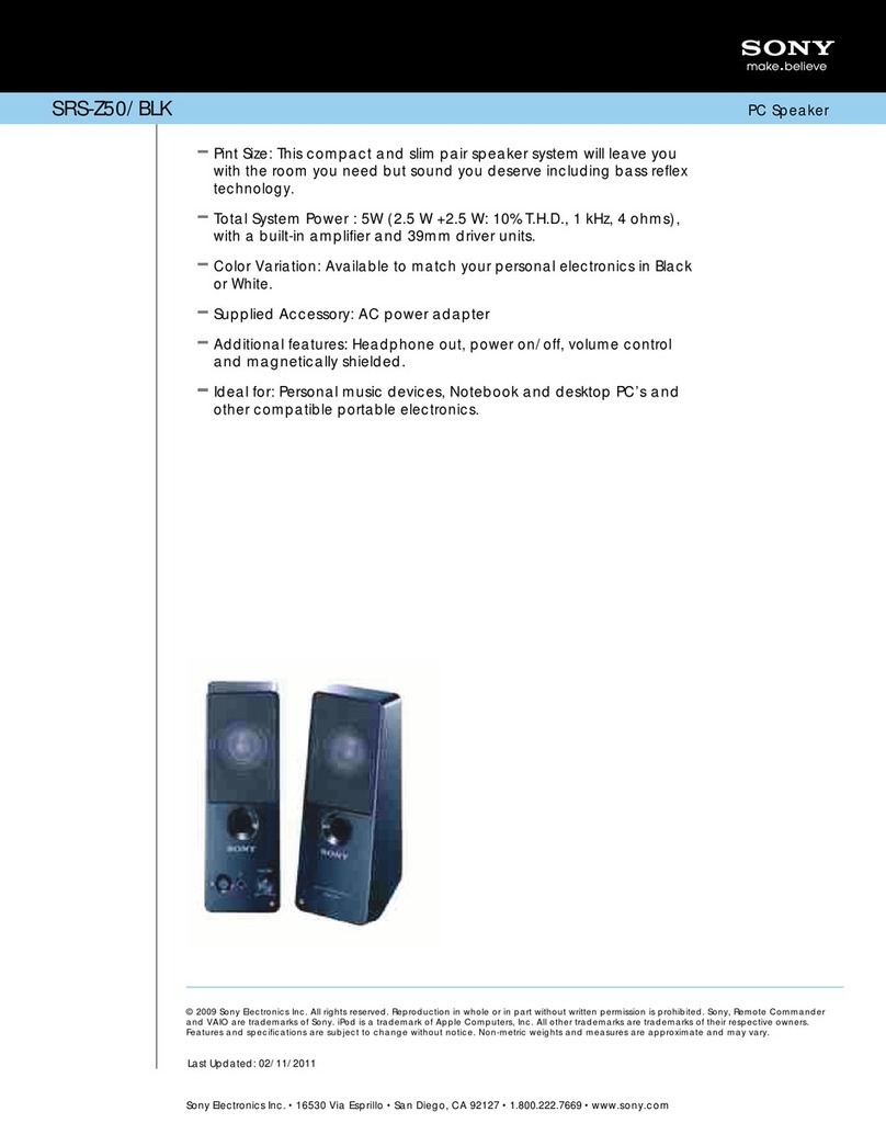 Sony SRS-Z50/BLK Specifications