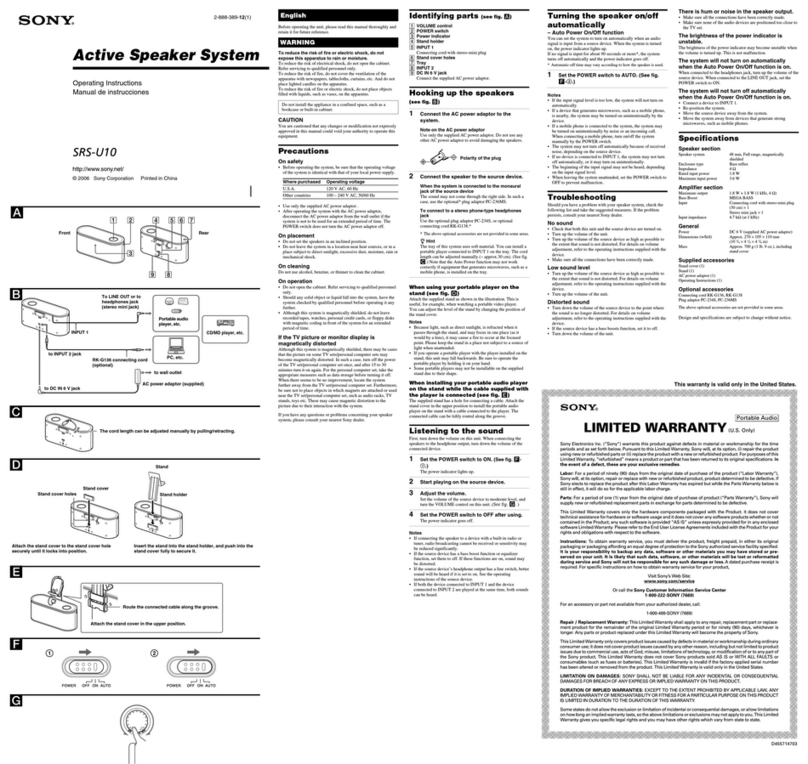 Sony SRS-U10 User manual