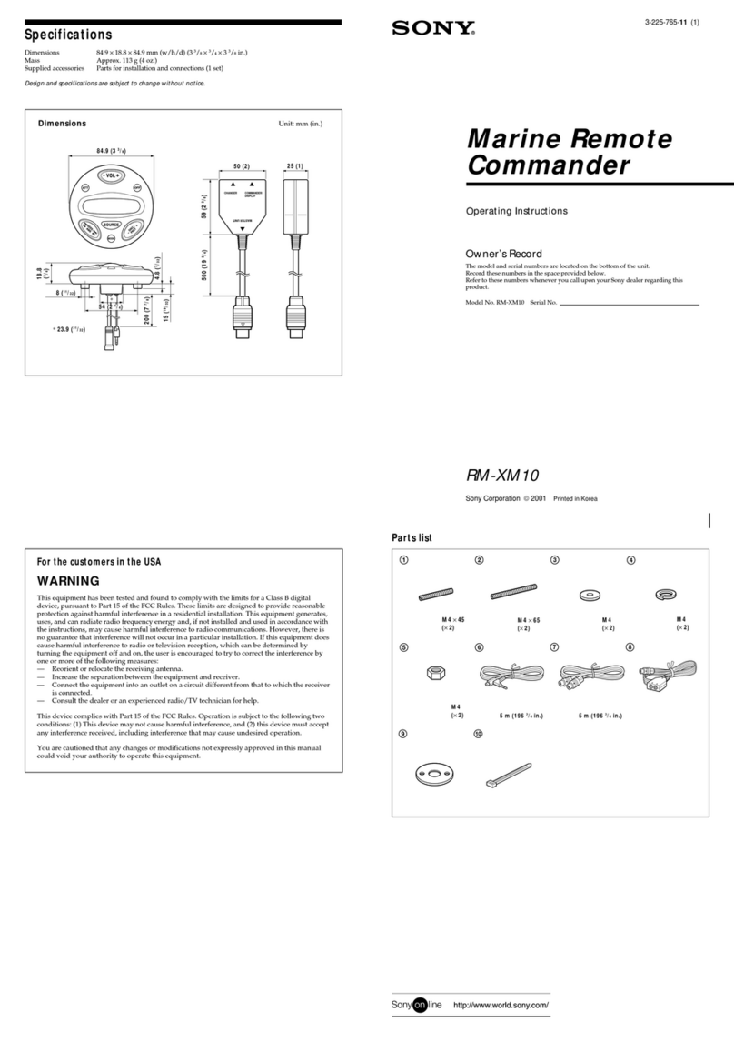 Sony RM-XM10W operating instructions