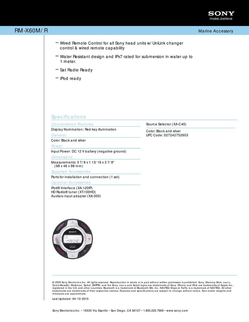 Sony RM-X60M - Marine Remote Commander User manual
