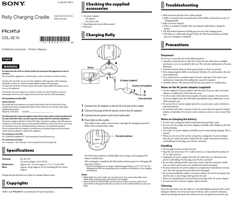 Sony CDL-SE10BLK operating instructions