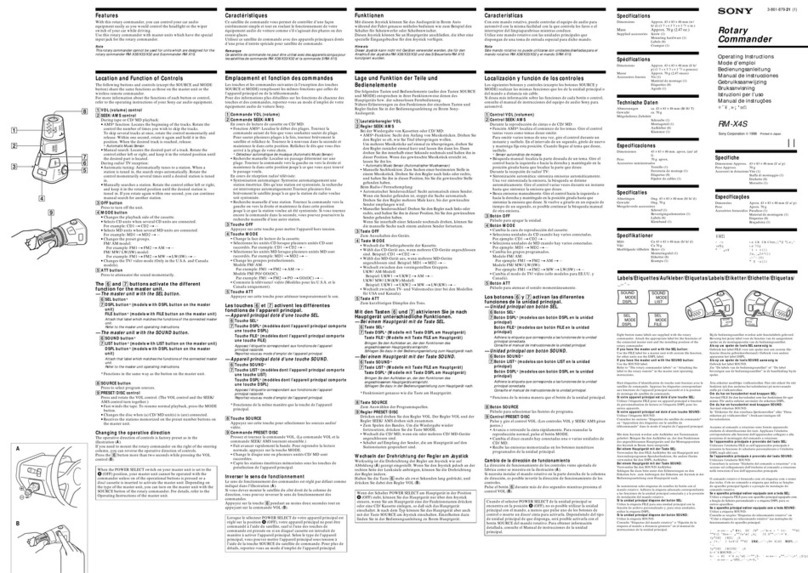 Sony RM-X4S Operating Instructions  (primary... User manual
