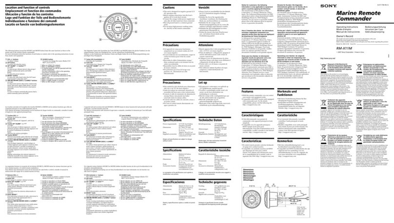 Sony RM-X11M operating instructions