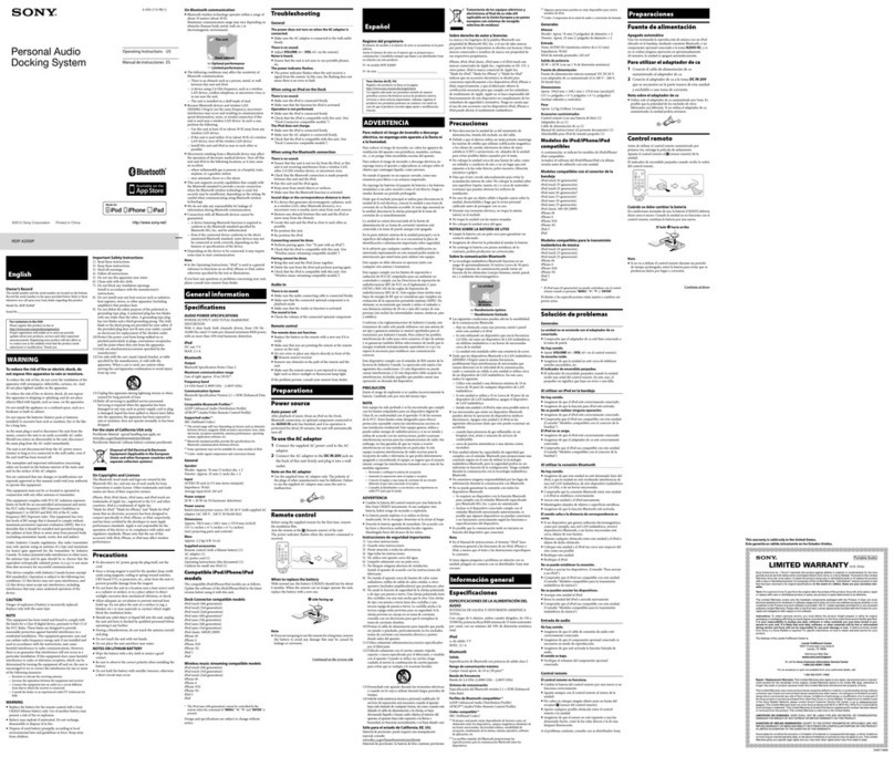 Sony RDP-X200iP User manual