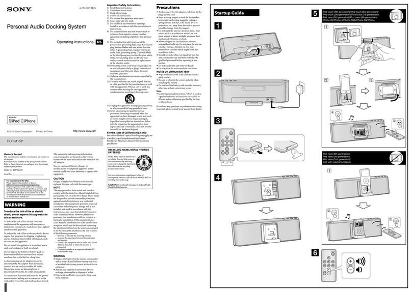 Sony RDP-M15iP operating instructions