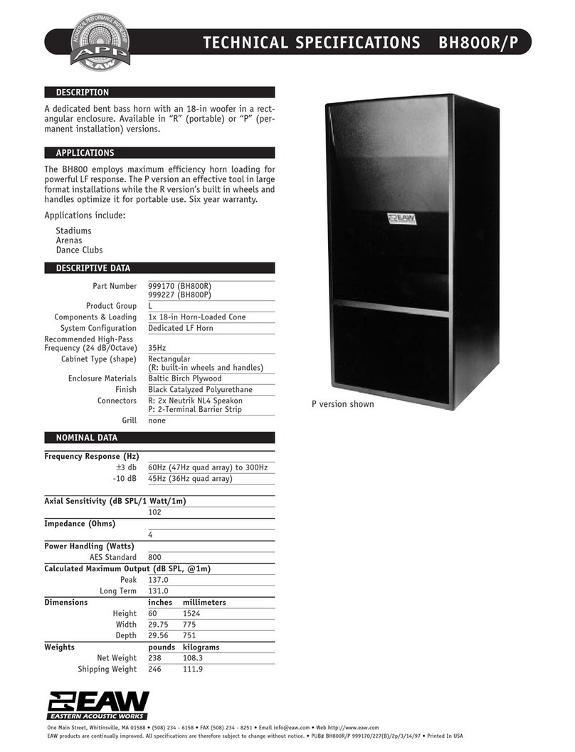EAW BH800P User manual