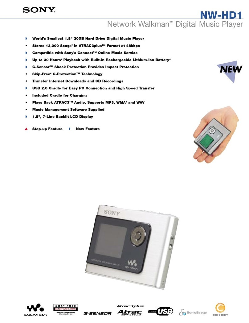 Sony Walkman NW-HD1 Specifications