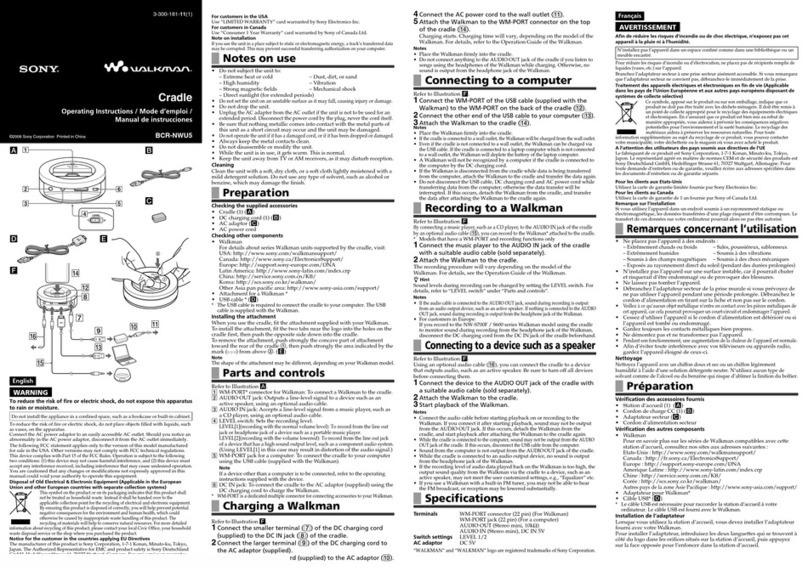 Sony BCR-NWU5 operating instructions Sony BCR-NWU5 operating instructions