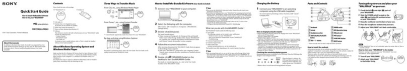 Sony Walkman NWZ-W262 quick start guide