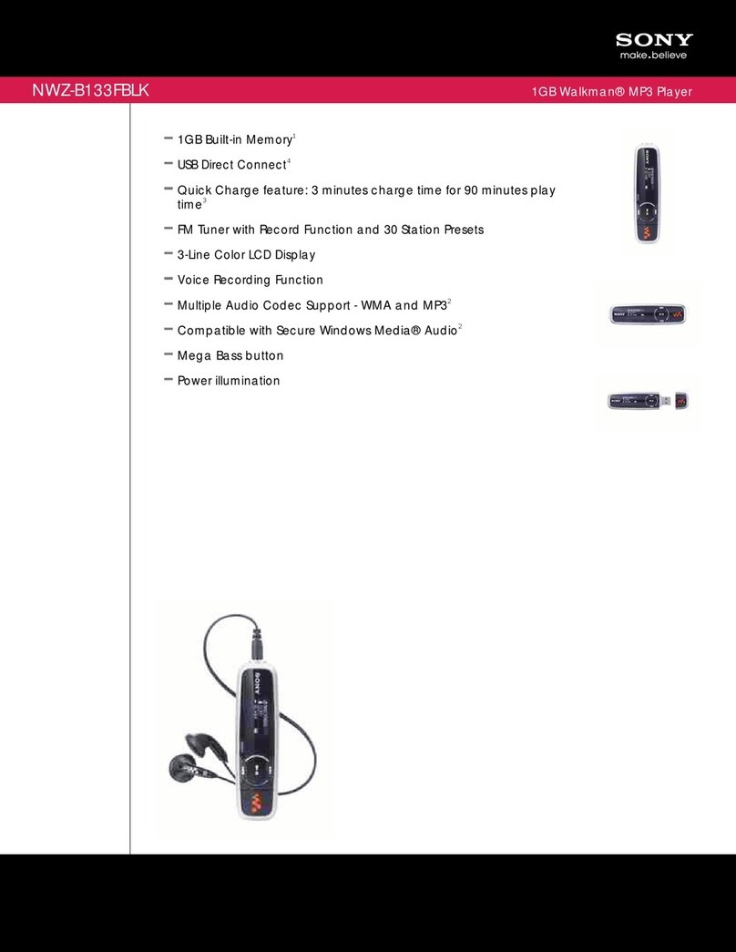 Sony Walkman NWZ-B133FBLK User manual