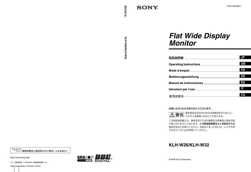 Sony KLH-W26 User manual Sony KLH-W26 User manual
