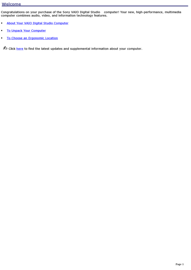 Sony PCV-RX742 Online Help Center  (primary... Reference guide