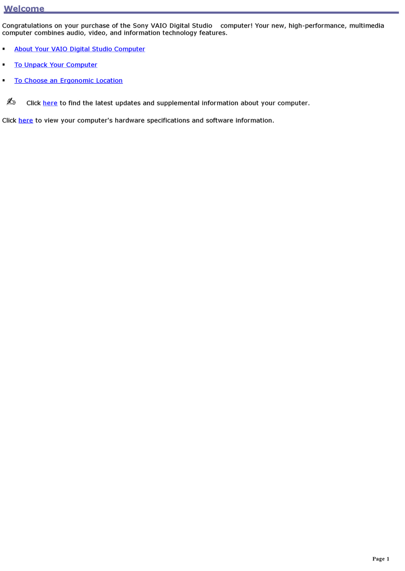 Sony PCV-RX770 Computer User Guide  (primary... User manual