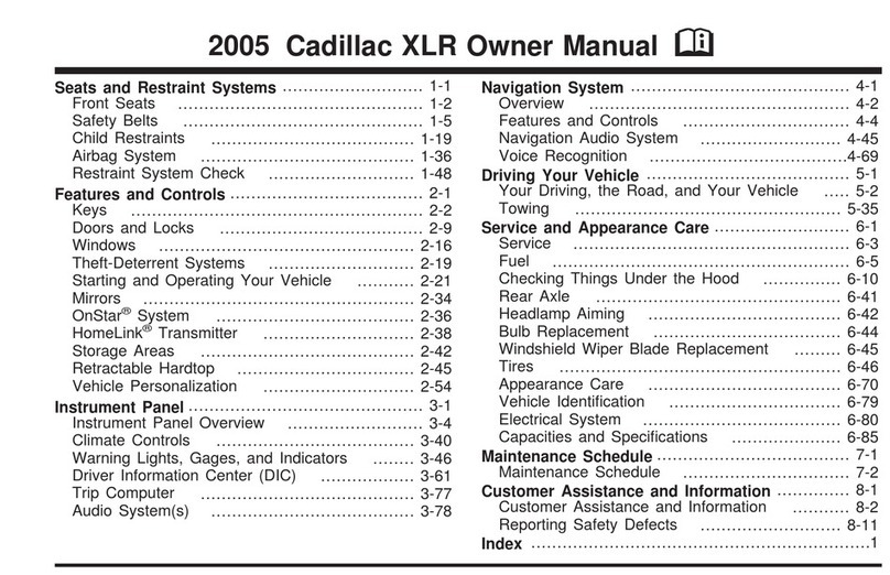 Cadillac 2005 XLR User manual