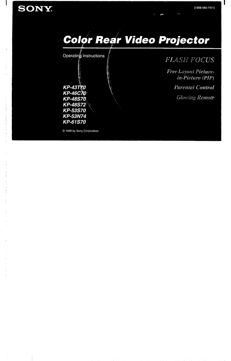 Sony KP-61S70 - 61" Color Rear Video Projector User manual