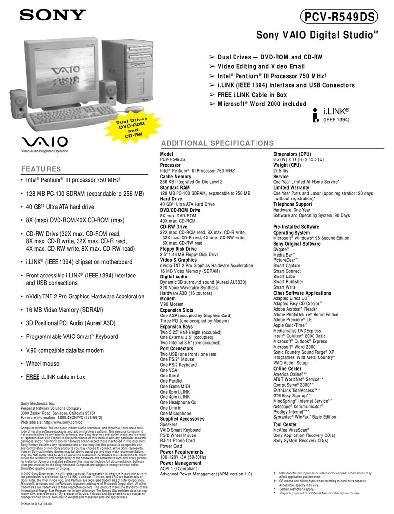 Sony PCV-R549DS Online Help Center (VAIO User... User manual