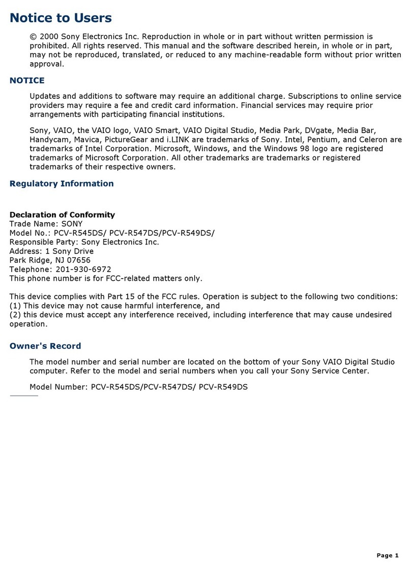 Sony PCV-R549DS Online Help Center (VAIO User... User manual