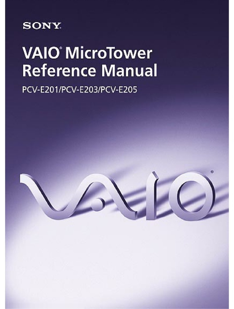 Sony PCV-E201 - Vaio Desktop Computer User manual Sony PCV-E201 - Vaio Desktop Computer User manual