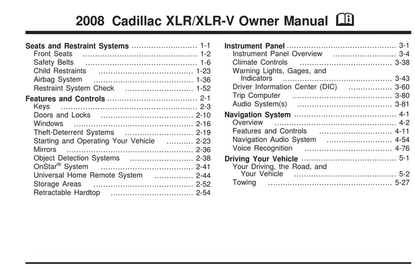 Cadillac 2008 XLR User manual