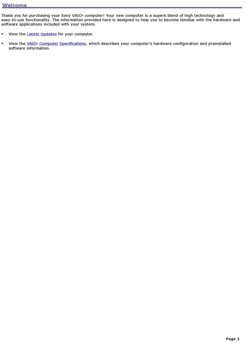 Sony PCV-RXA842 Online Help Center (VAIO User... user guide