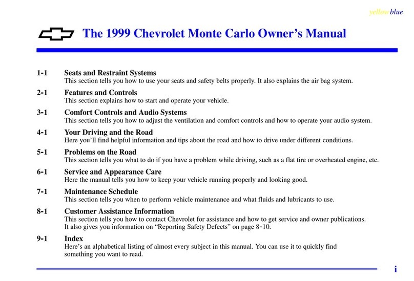 Chevrolet 1999 Monte Carlo owner's manual