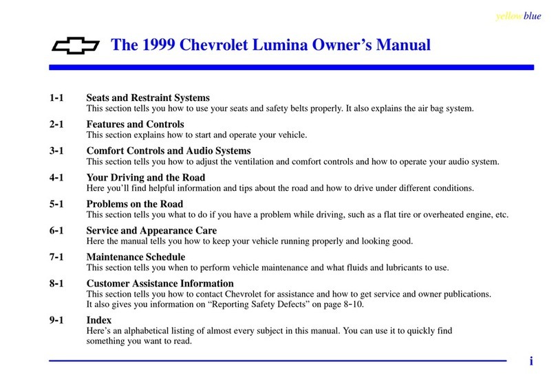 Chevrolet LUMINA 1999 User manual Chevrolet LUMINA 1999 User manual