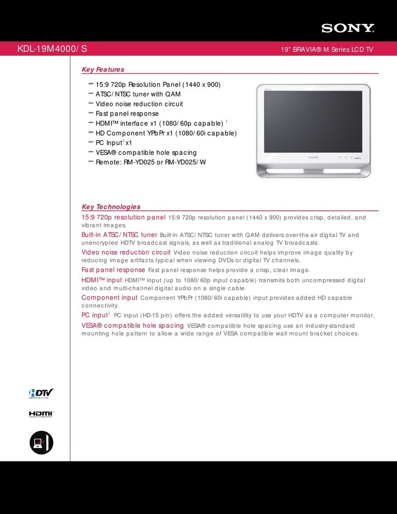 Sony KDL-19M4000/S - Bravia M Series Lcd... User manual