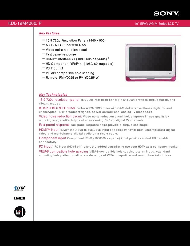 Sony KDL-19M4000/P - Bravia M Series Lcd... User manual