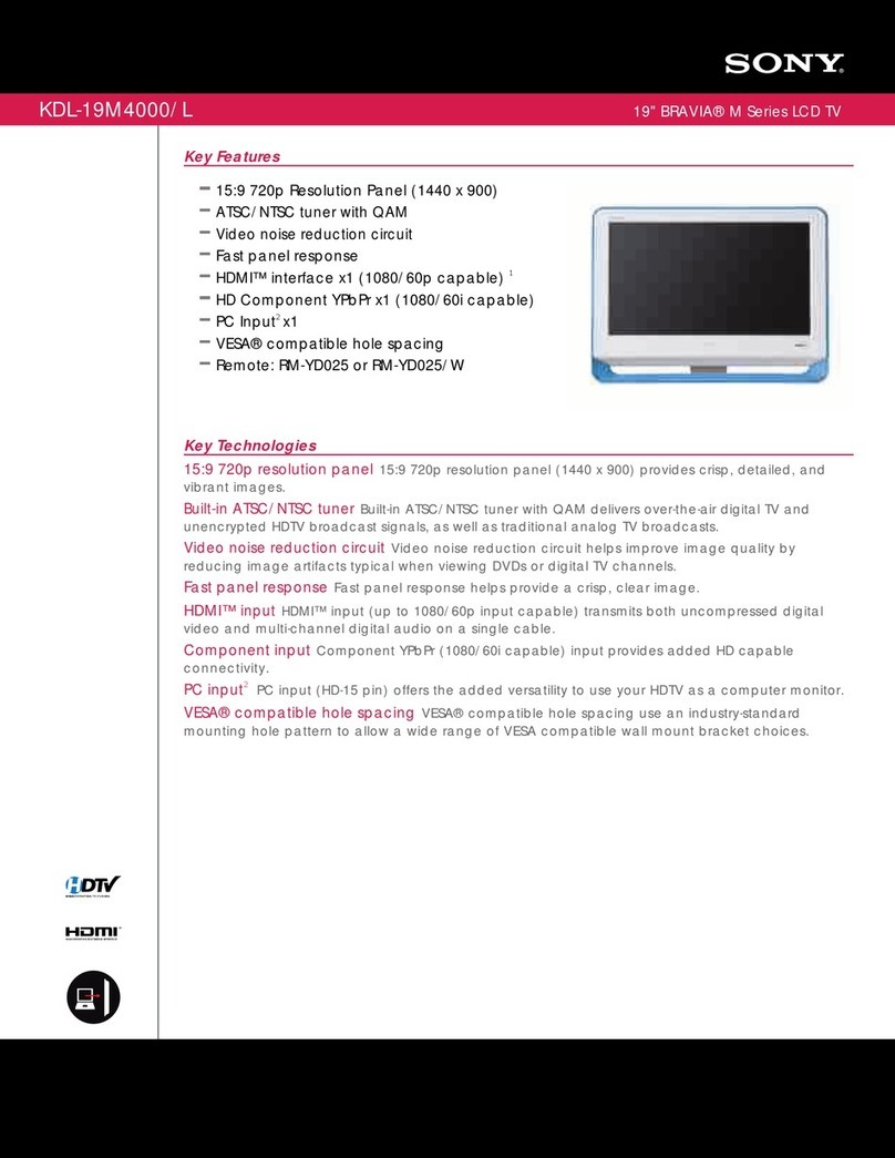 Sony KDL-19M4000/L - Bravia M Series Lcd... operating instructions