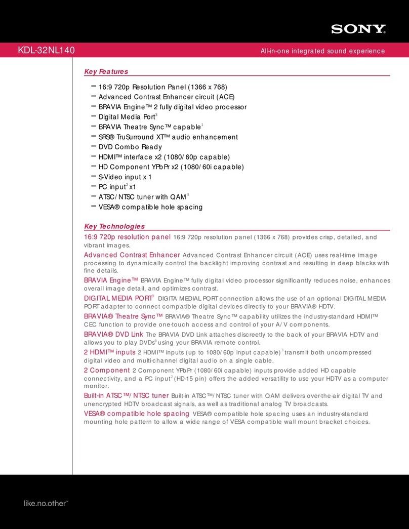 Sony KDL-32NL140 - Bravia Nl Series Lcd... User manual