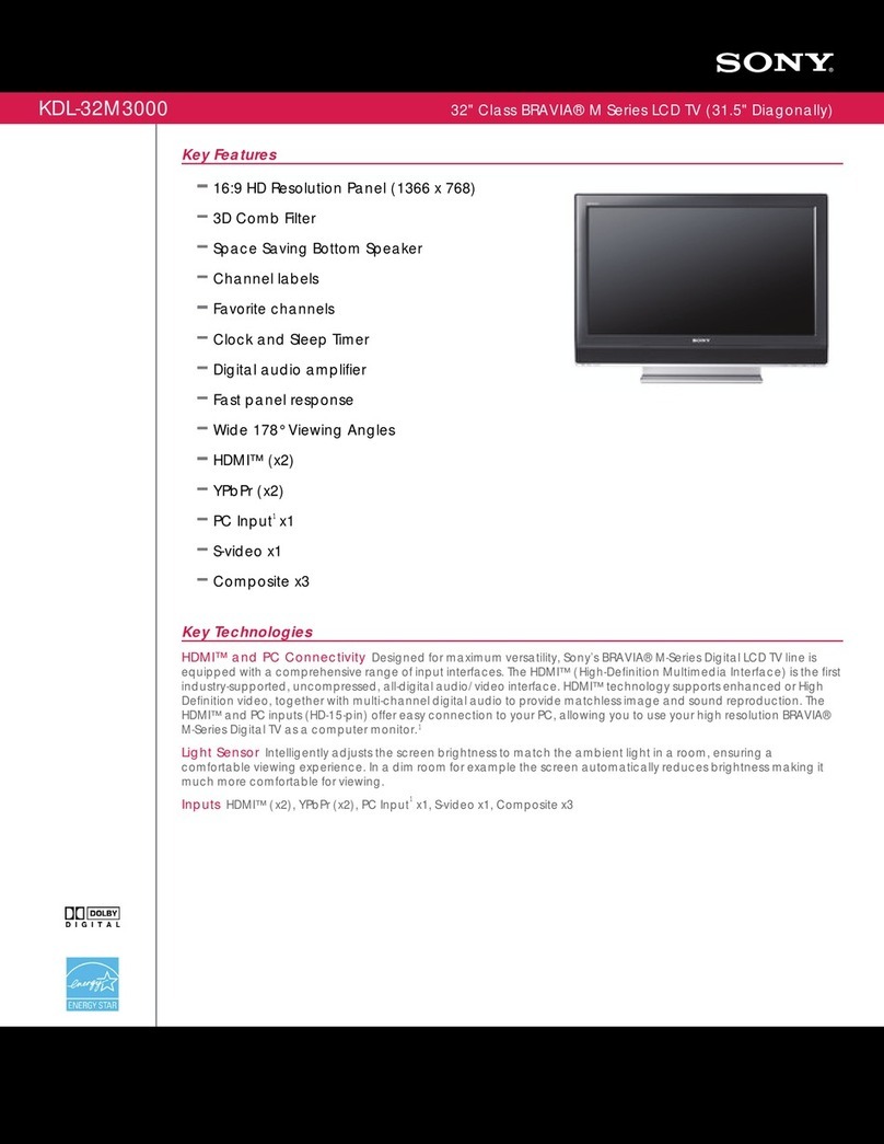 Sony BRAVIA KDL-32M3000 User manual