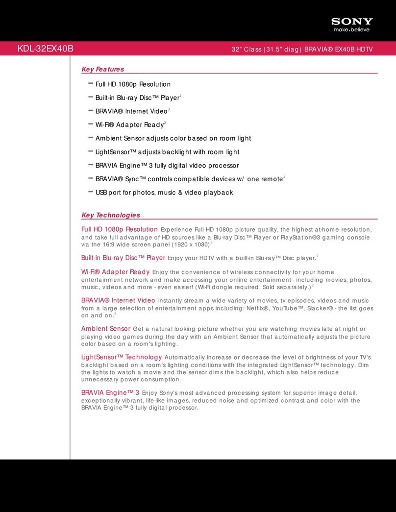 Sony KDL-32EX40B Marketing User manual