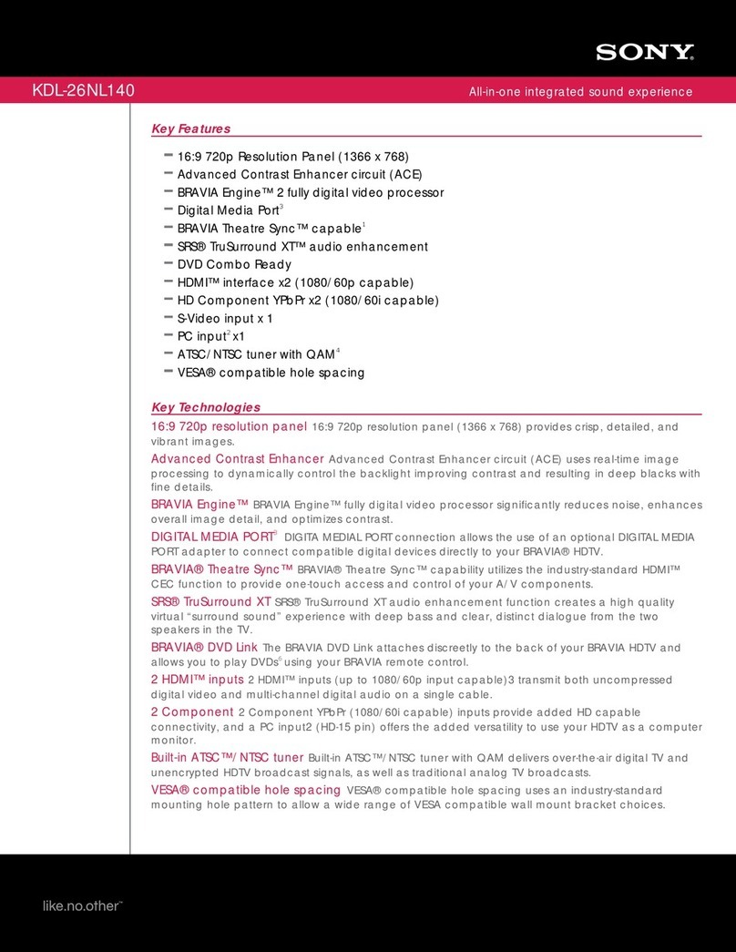 Sony KDL-26NL140 - Bravia Nl Series Lcd... User manual