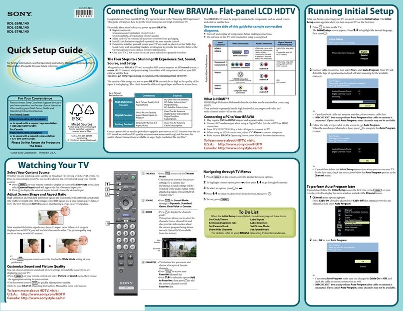 Sony KDL-26NL140 - Bravia Nl Series Lcd... User manual