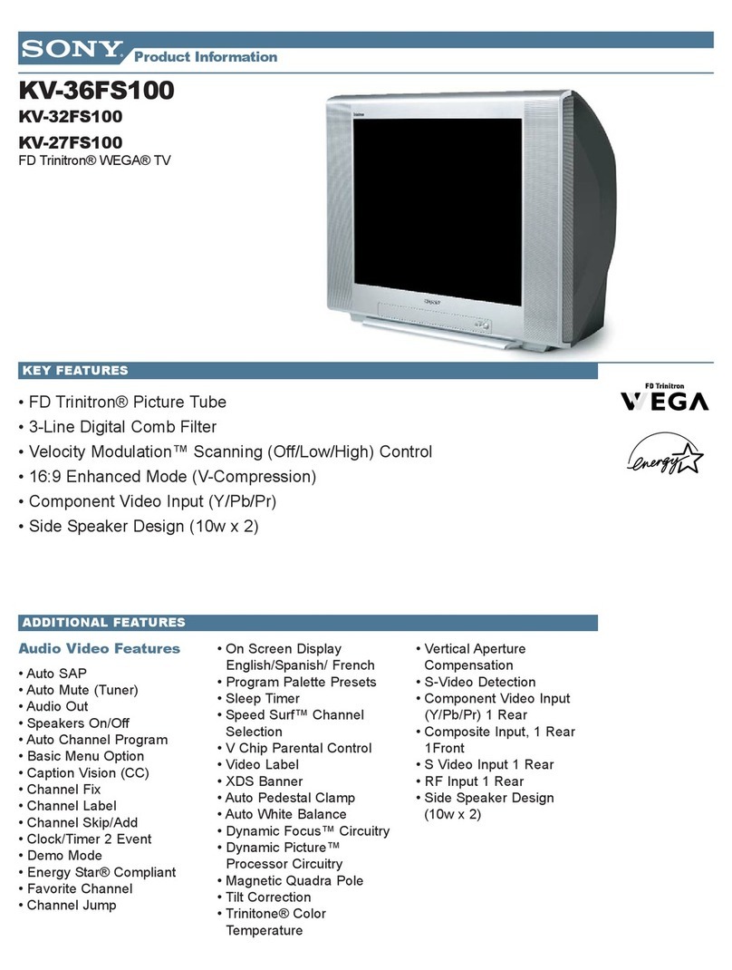 Sony FD Trinitron WEGA KV-27FS100 User manual Sony FD Trinitron WEGA KV-27FS100 User manual
