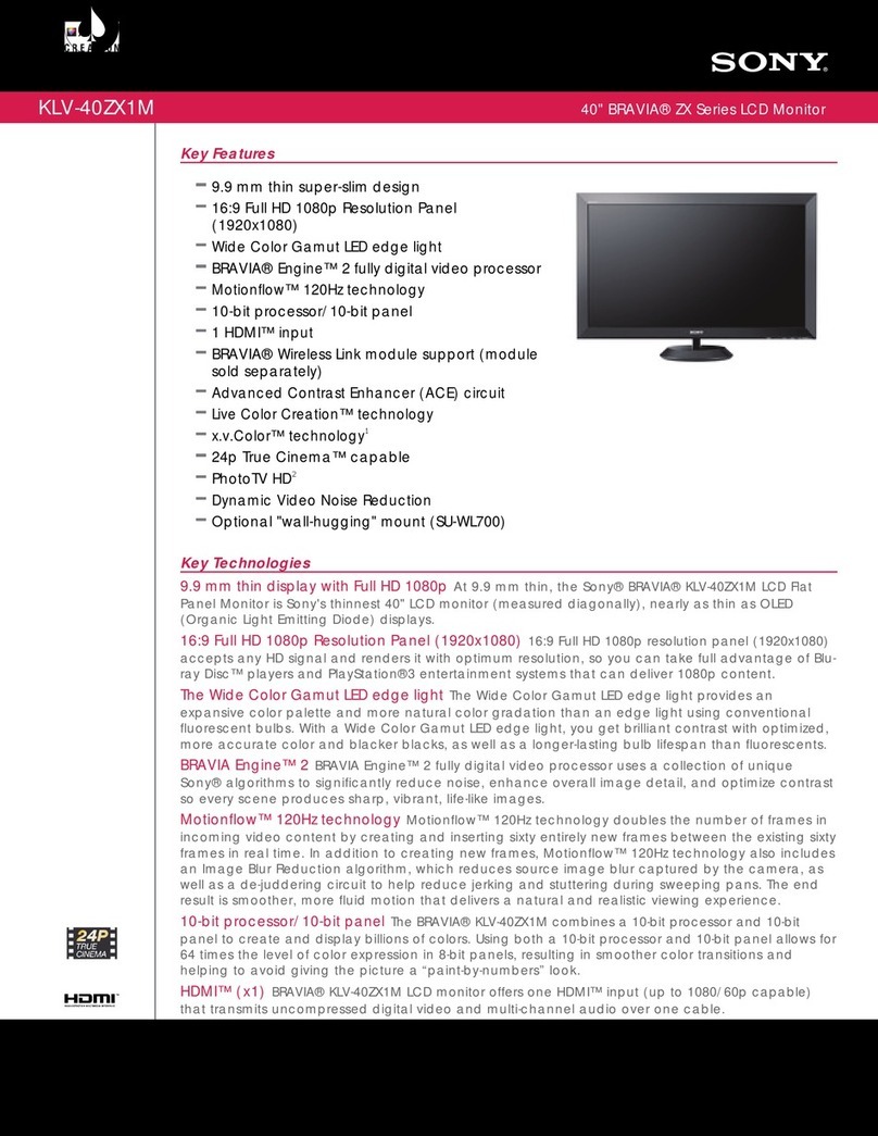 Sony KLV-40ZX1M  (RM-VL610A Remote... User manual