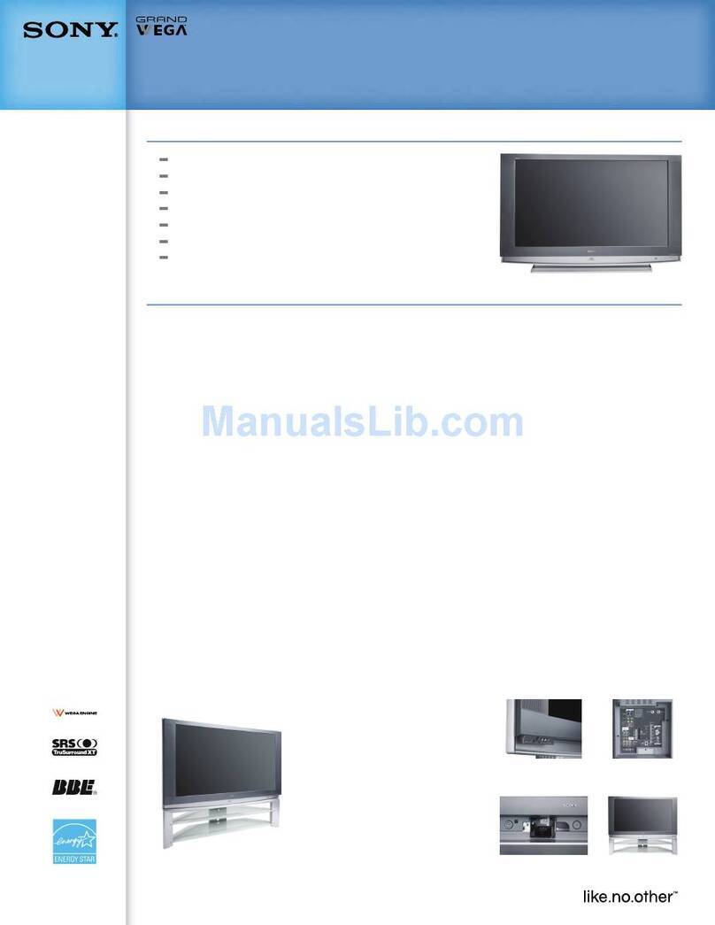 Sony KDF-E60A20PKG - 60" Lcd Projection Hd-tv Grand... User manual