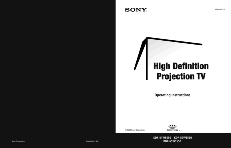 Sony KDP-51WS550 - 51" High Definition Projection... User manual Sony KDP-51WS550 - 51" High Definition Projection... User manual