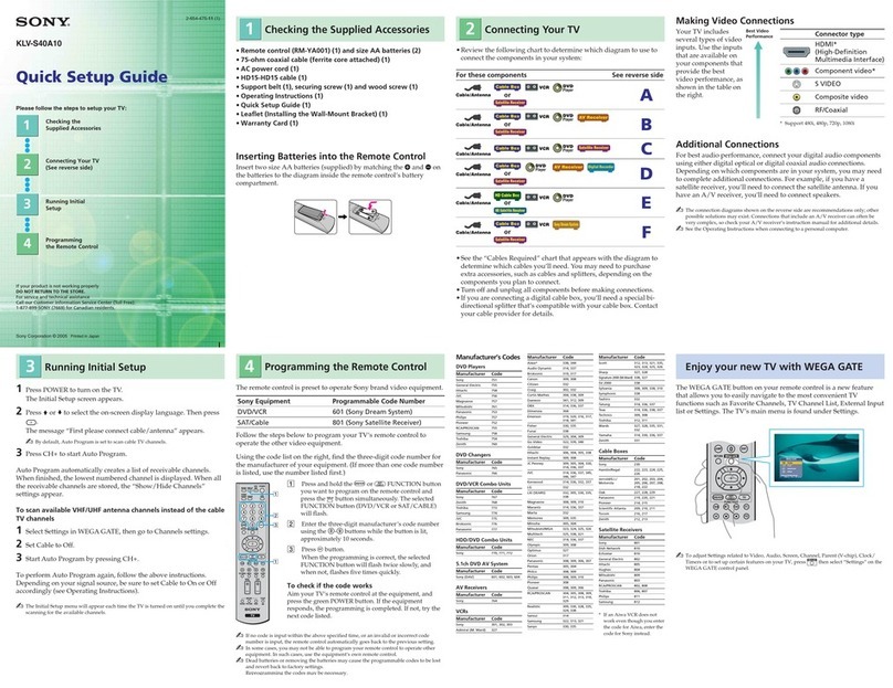 Sony KLV-S40A10 User manual