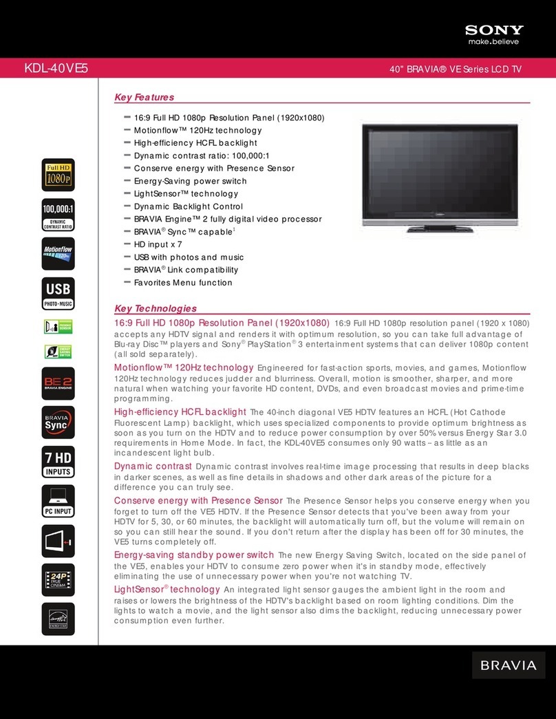 Sony Bravia KDL-40VE5 User manual