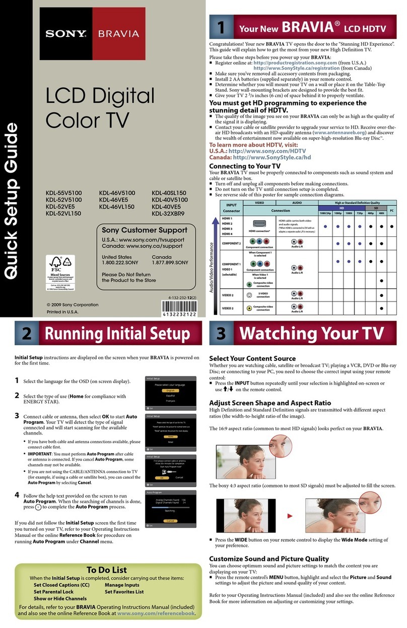 Sony Bravia KDL-40VE5 User manual