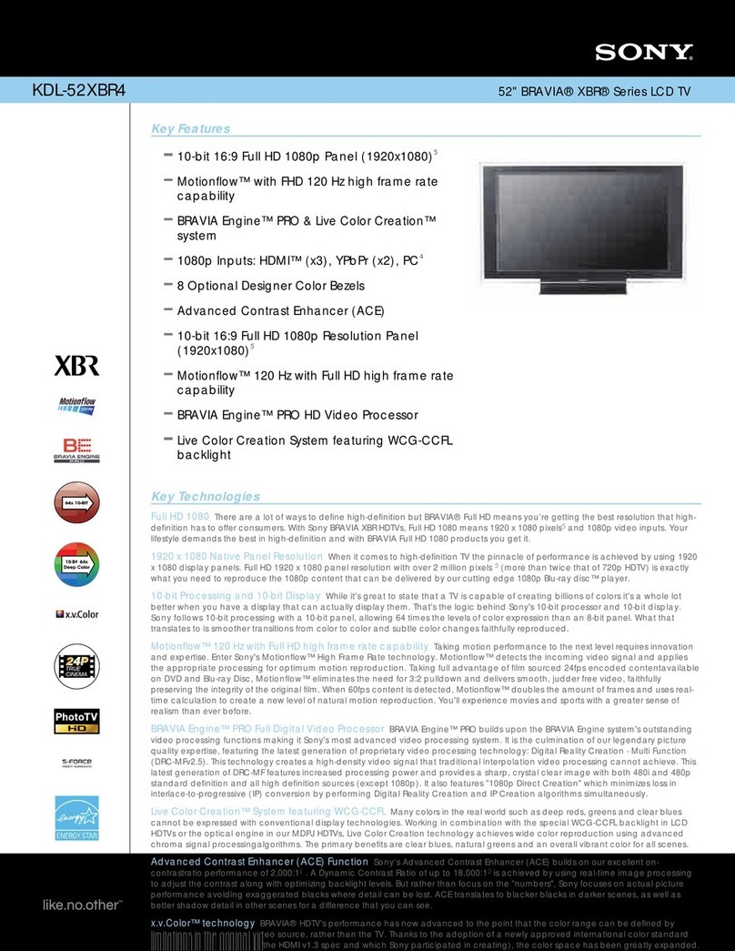 Sony BRAVIA KDL-52XBR4 User manual