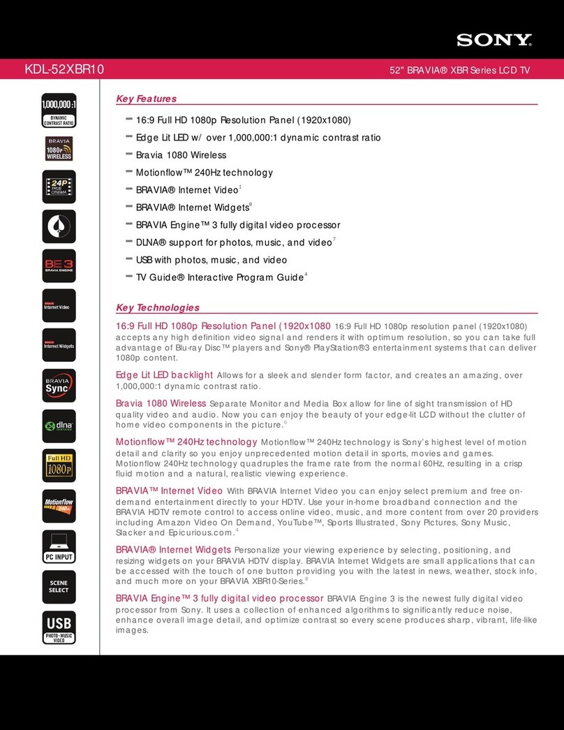 Sony KDL-52XBR10 - BRAVIA XBR - 52" LCD TV User manual