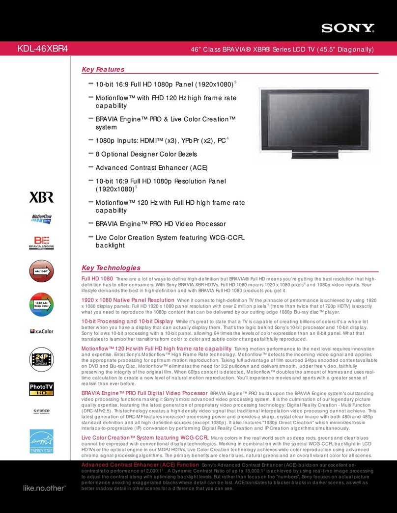 Sony BRAVIA KDL-46XBR4 User manual