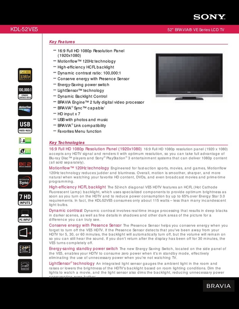 Sony Bravia KDL-52VE5 User manual
