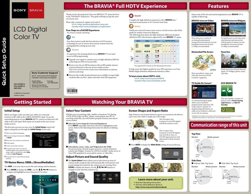 Sony KDL-46XBR10 - BRAVIA XBR - 46" LCD TV User manual