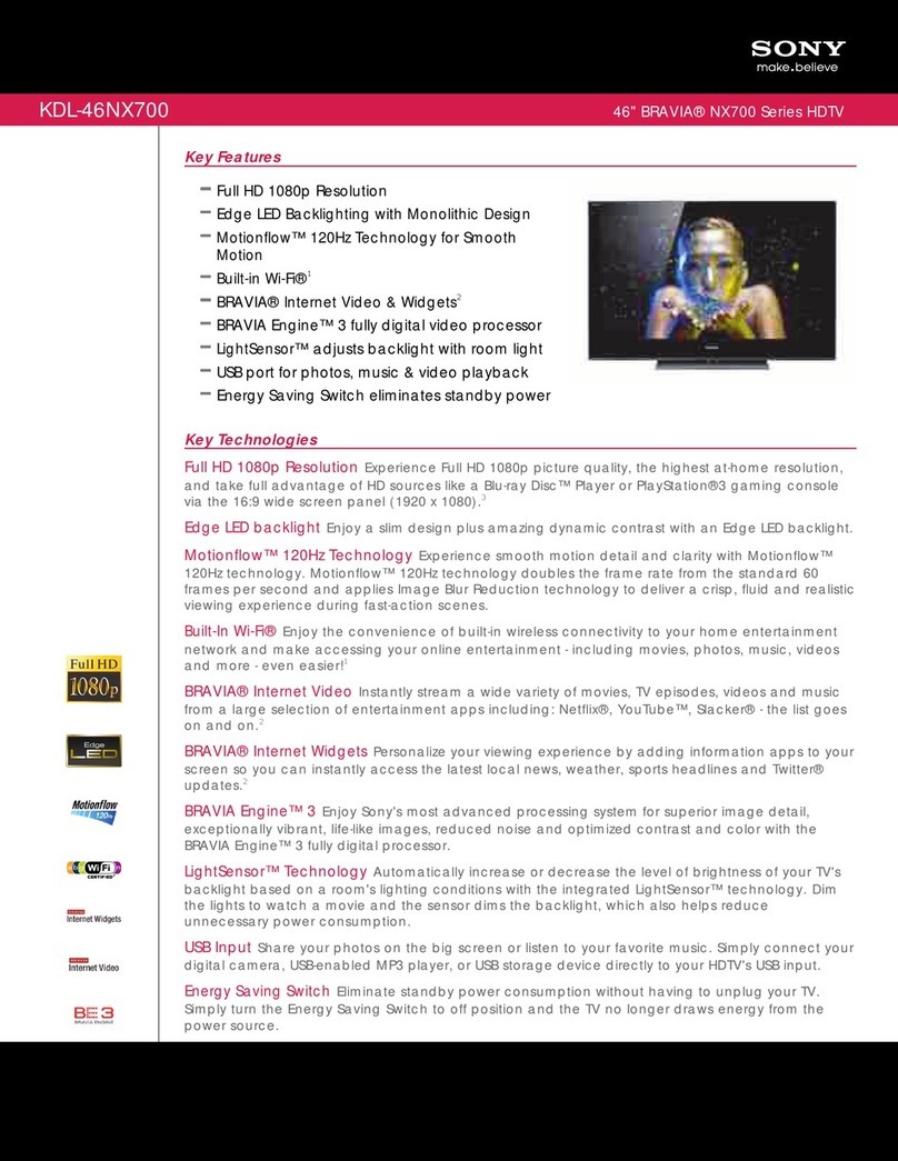 Sony KDL-46NX700 - Bravia Nx Series Lcd... User manual