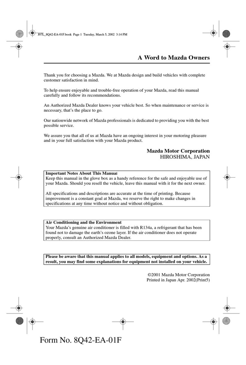 Mazda 2002 Miata MX-5 User manual Mazda 2002 Miata MX-5 User manual