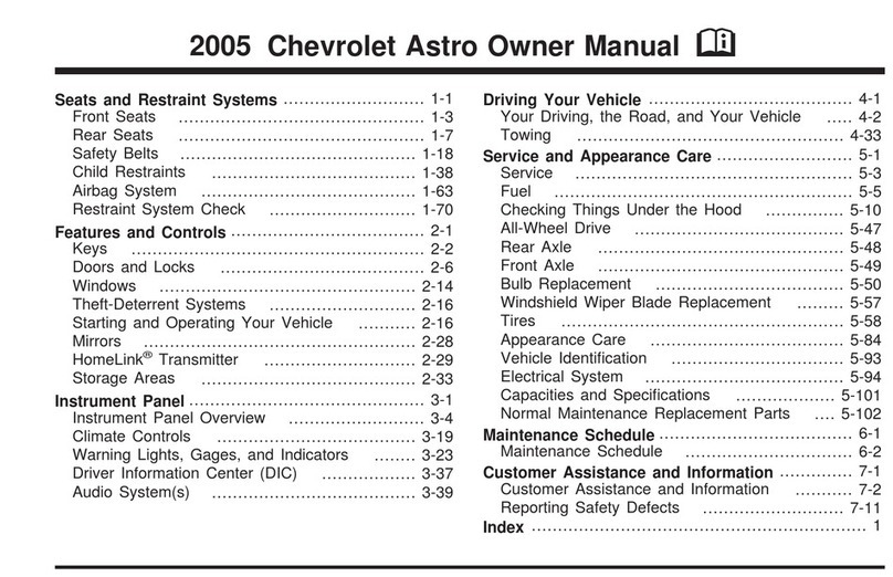 Chevrolet 2005 Astro User manual