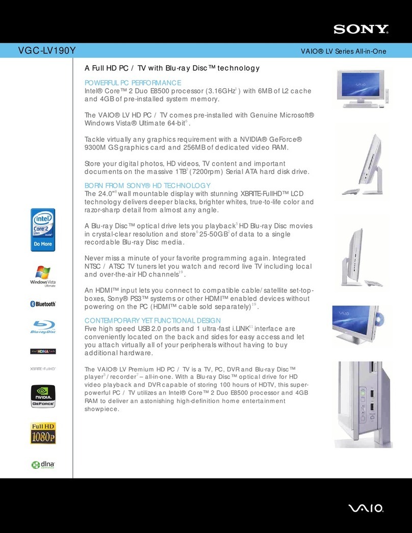 Sony Vaio VGC-LV190Y User manual